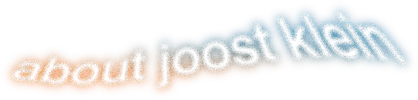 header for the 'about joost klein' section
